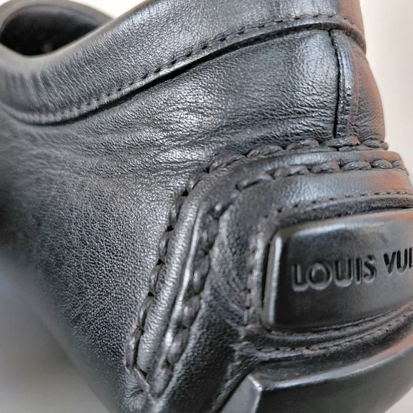 Louis Vuitton Black Veau Soie Leather Loafers Shoes - Picture 10 of 16